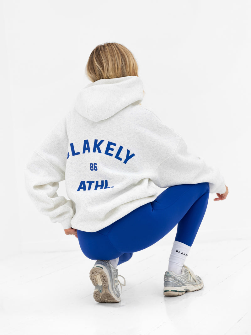 Hallie Oversized Hoodie - Marlweiß & Kobaltblau