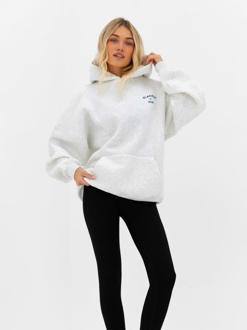 Hallie Oversized Hoodie - Marlweiß & Kobaltblau