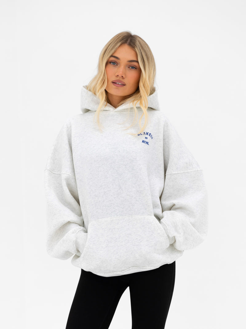 Hallie Oversized Hoodie - Marlweiß & Kobaltblau