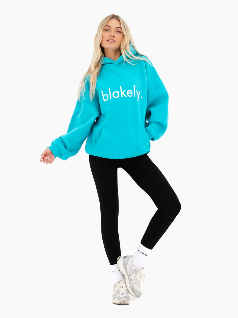 Lila Oversized Hoodie - Aqua