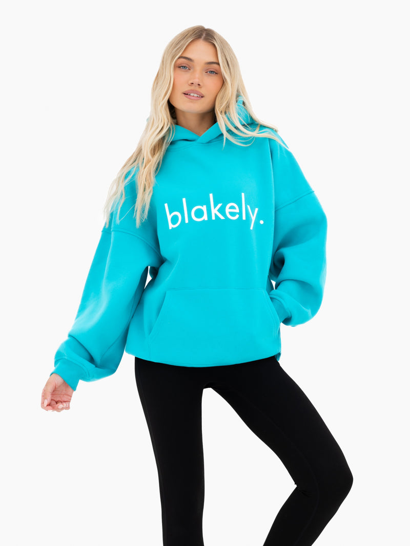 Lila Oversized Hoodie - Aqua