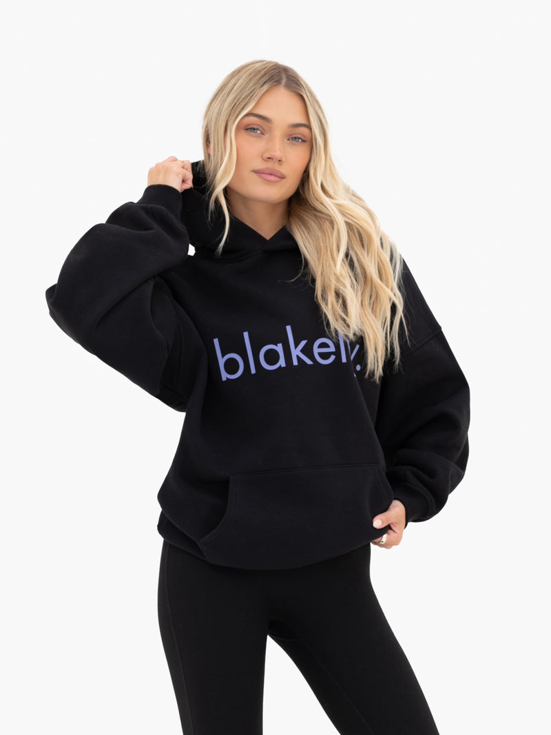 Lila Oversized Hoodie - Black & Ultra Lilac