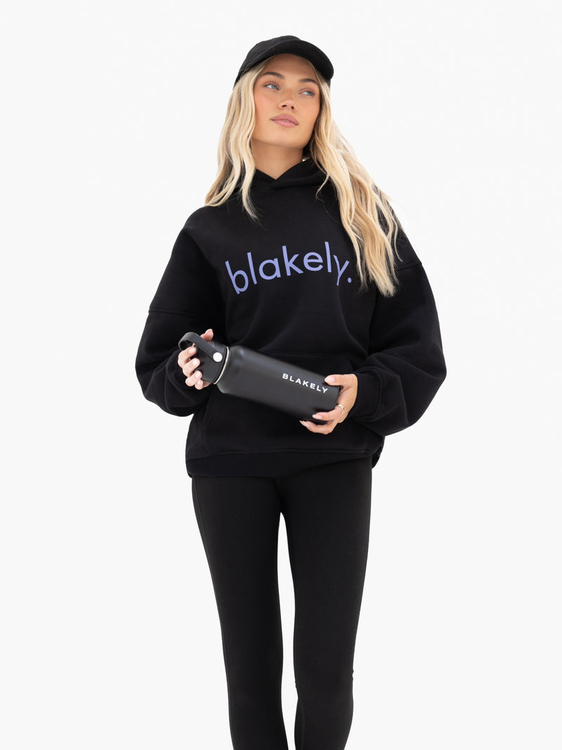 Lila Oversized Hoodie - Black & Ultra Lilac