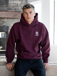 Mateo Relaxed Hoodie - Dunkles Burgunderrot
