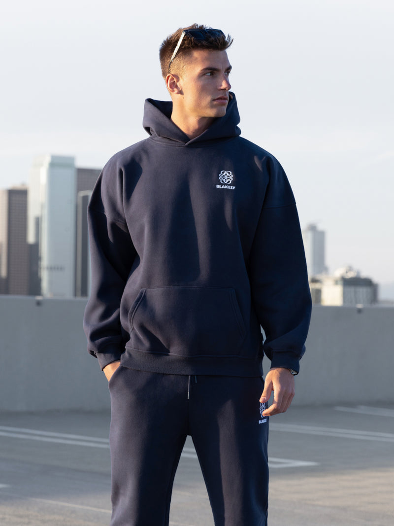 Mateo Relaxed Hoodie - Echtes Marineblau