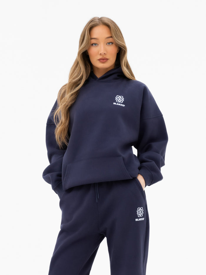Iris Oversized Hoodie - Echtes Marineblau