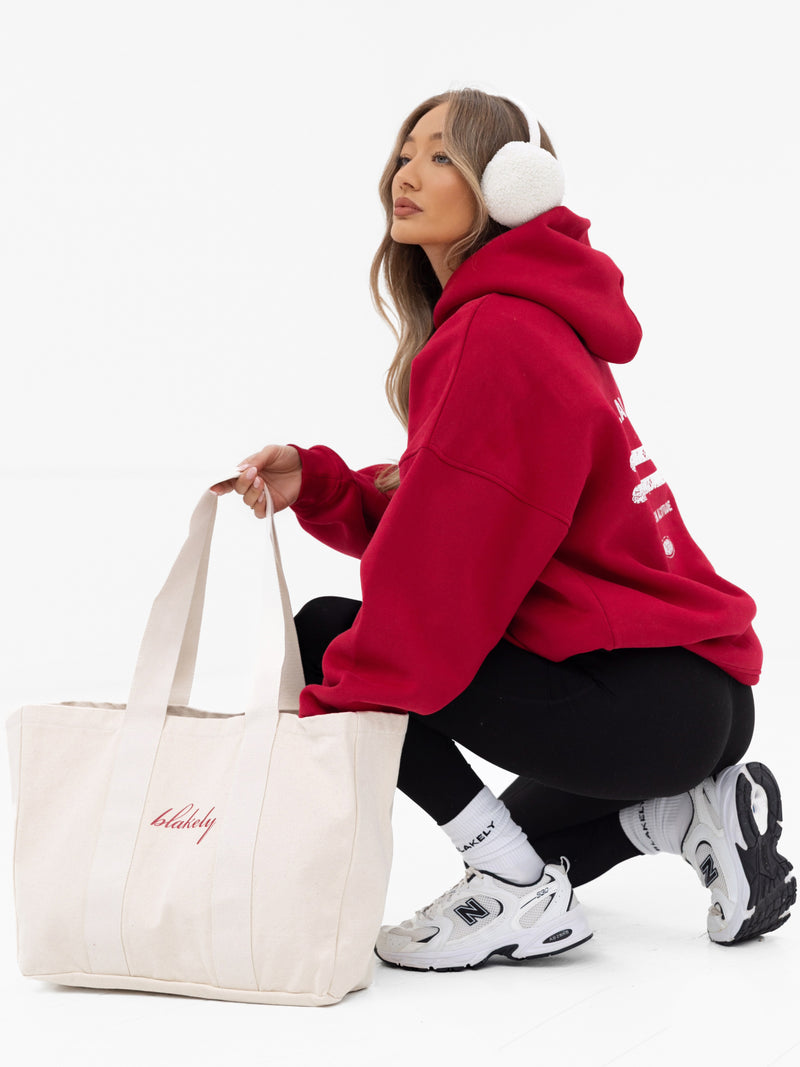 Sloane Ski Oversized Hoodie - Cherry Red