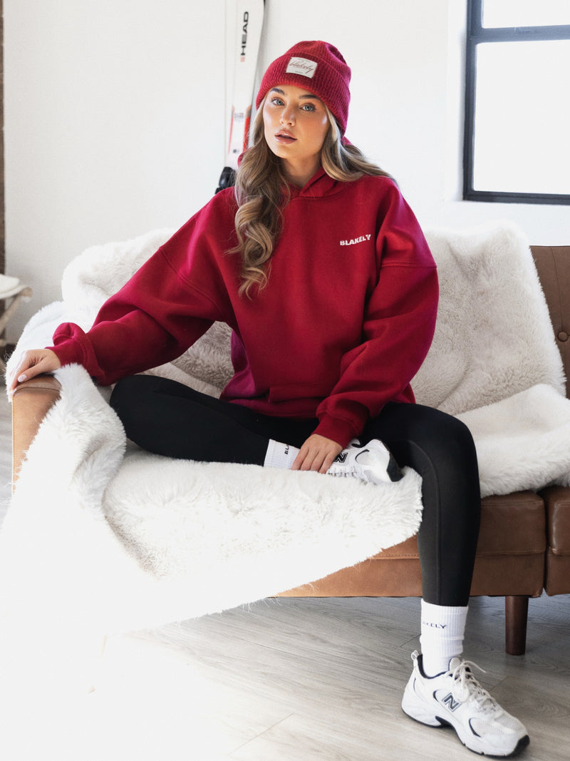 Sloane Ski Oversized Hoodie - Cherry Red