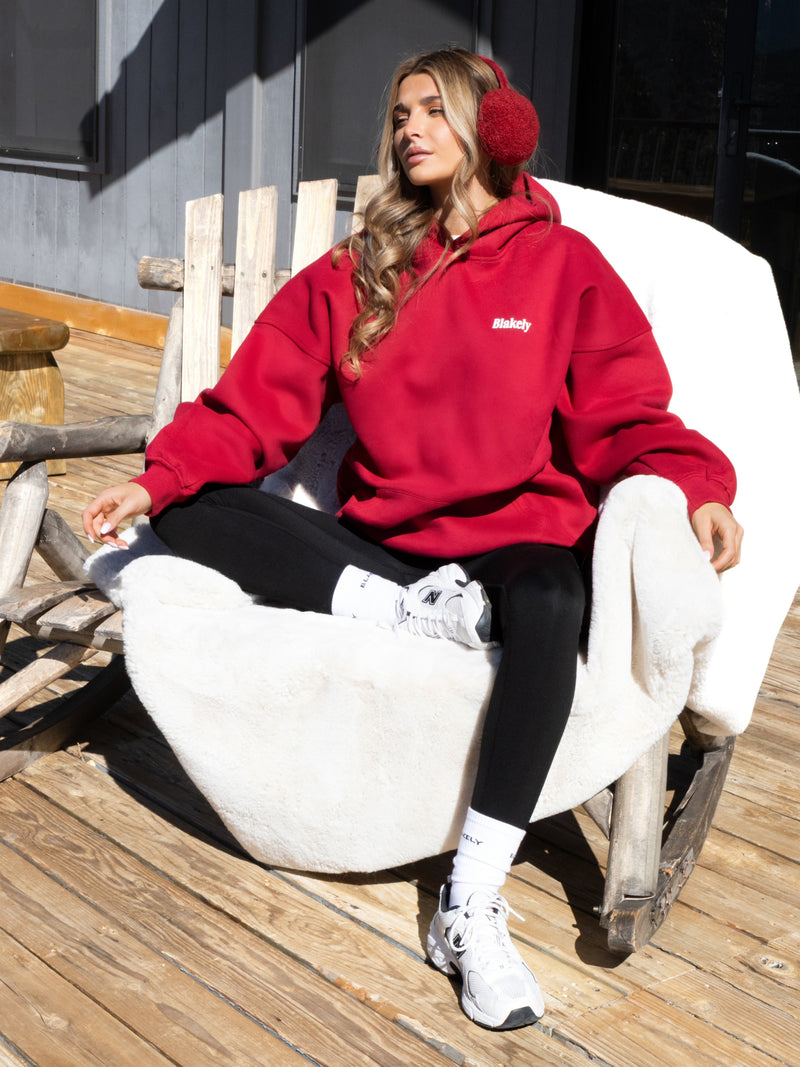 Saskia Oversized Hoodie - Cherry Red