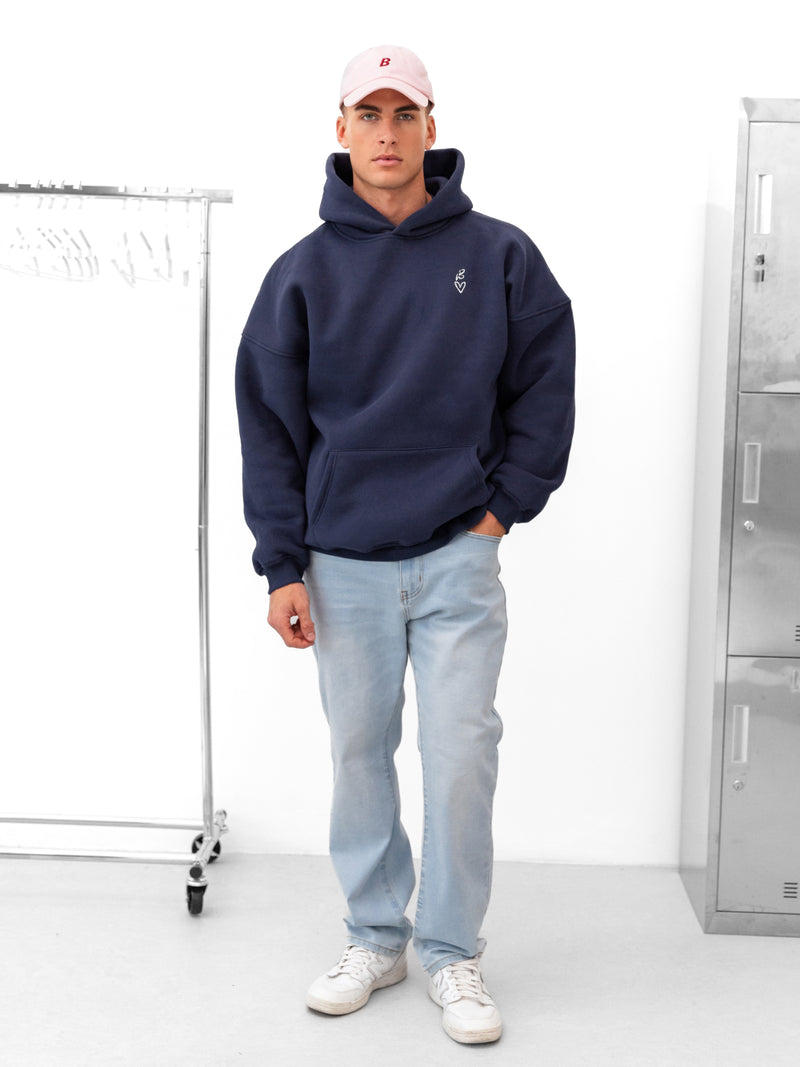 Amos Relaxed Hoodie - True Navy