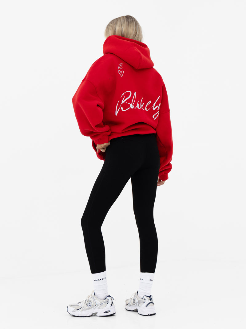 Esme Oversized Hoodie - Hot Red