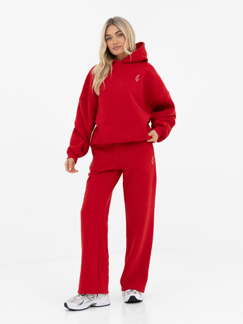 Esme Oversized Hoodie - Hot Red