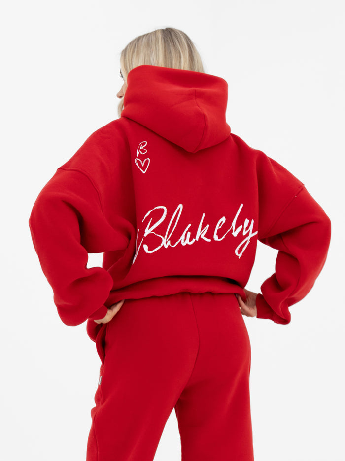 Esme Oversized Hoodie - Hot Red