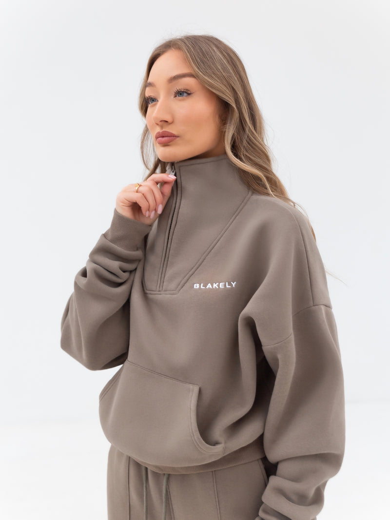 Blakely Ladies Half Zip Jumpers Blakely Clothing Grey Quarter Zip