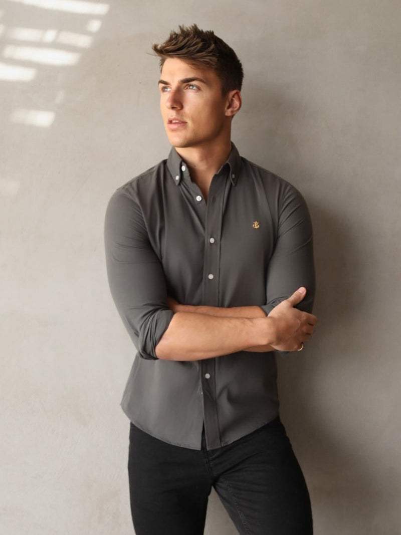 Vienna Slim Fit Shirt - Charcoal