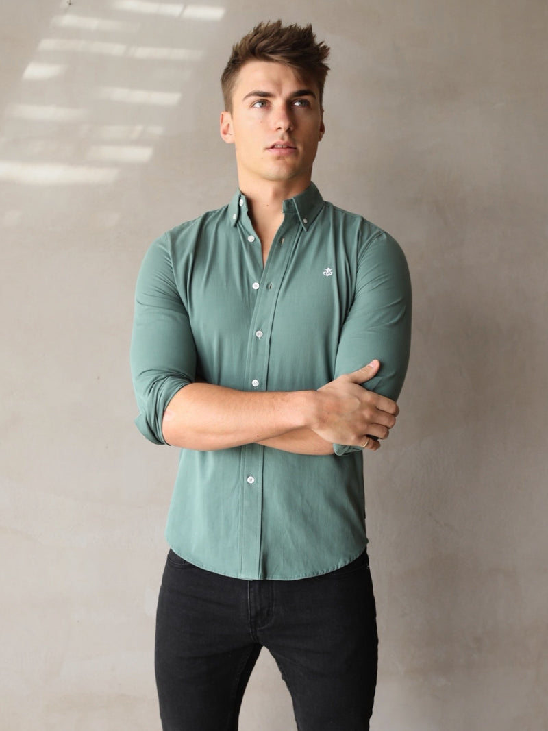 Newburgh Slim Fit Shirt - Forest Green