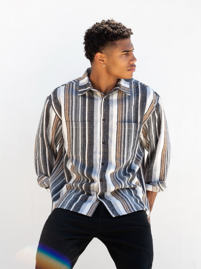 Lucca Stripe Shirt - Grey