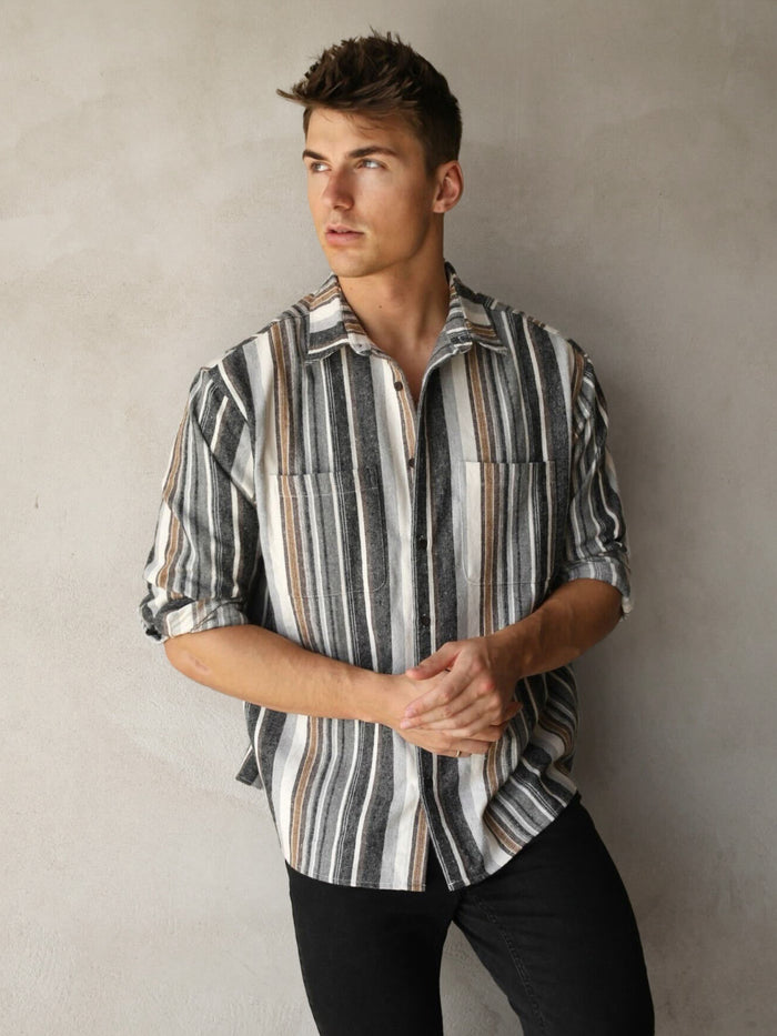 Lucca Stripe Shirt - Grey