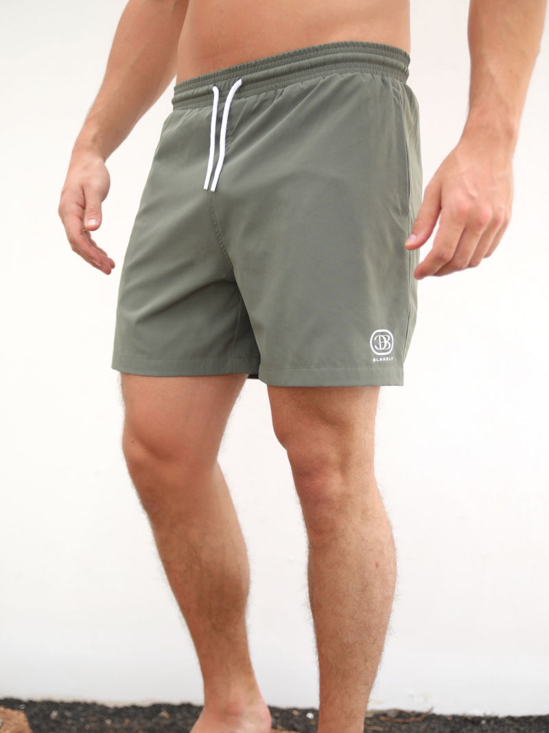 Initial Swim Shorts - Olive