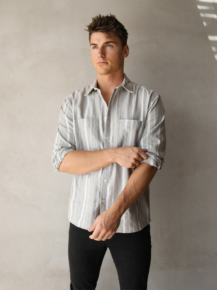 Rialto Stripe Shirt - Grey