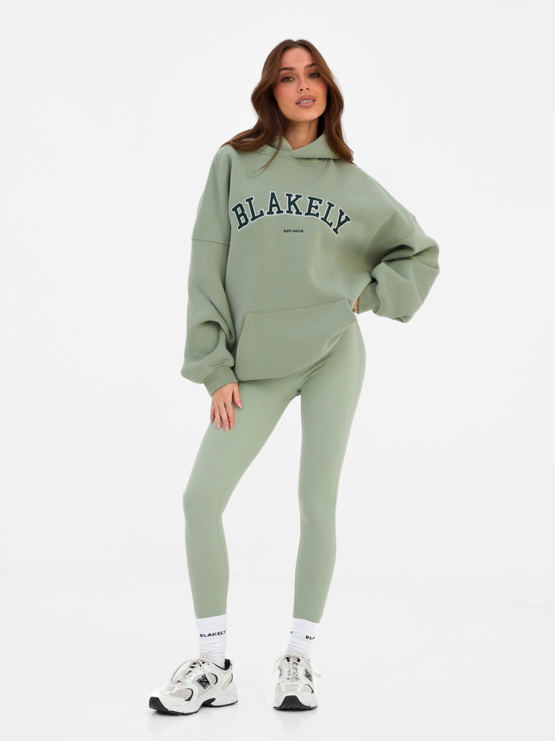 Varsity Oversized Hoodie - Light Green
