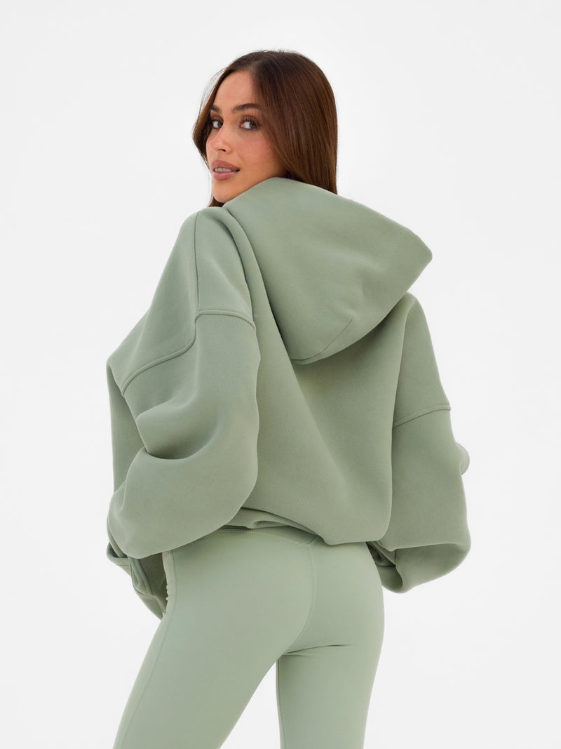 Varsity Oversized Hoodie - Light Green