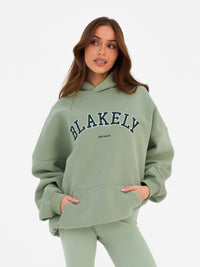 Varsity Oversized Hoodie - Light Green
