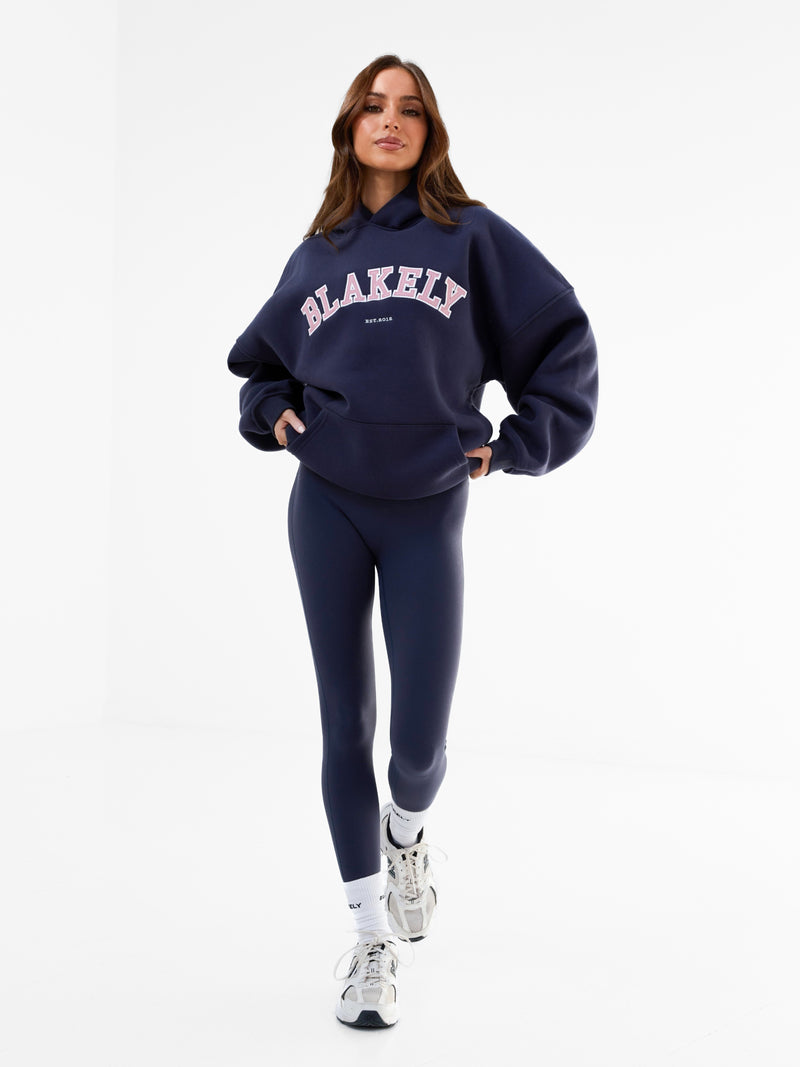 Varsity Oversized Hoodie - Echte marine