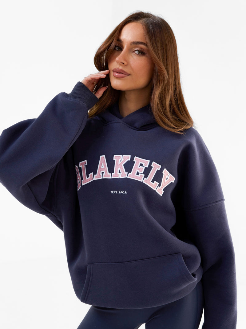 Varsity Oversized Hoodie - Echte marine