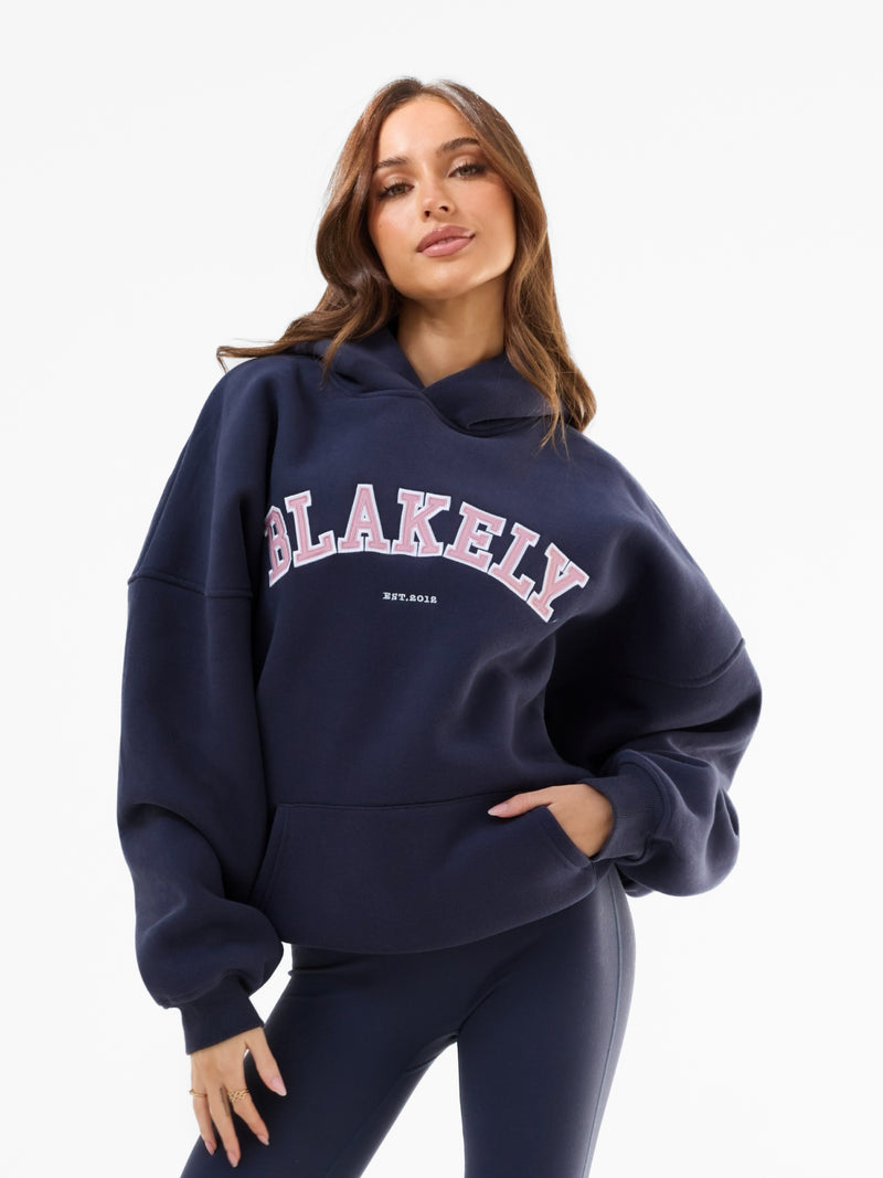 Varsity Oversized Hoodie - Echte marine