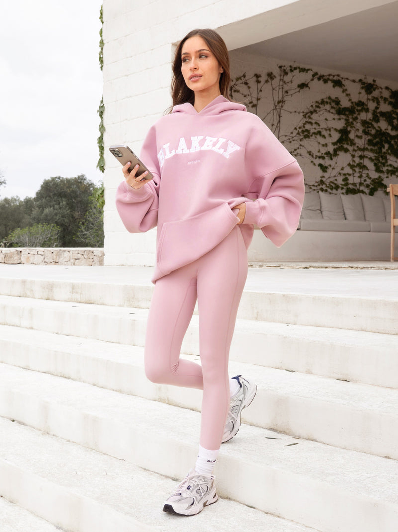 Varsity Oversized Hoodie - Vintage roze