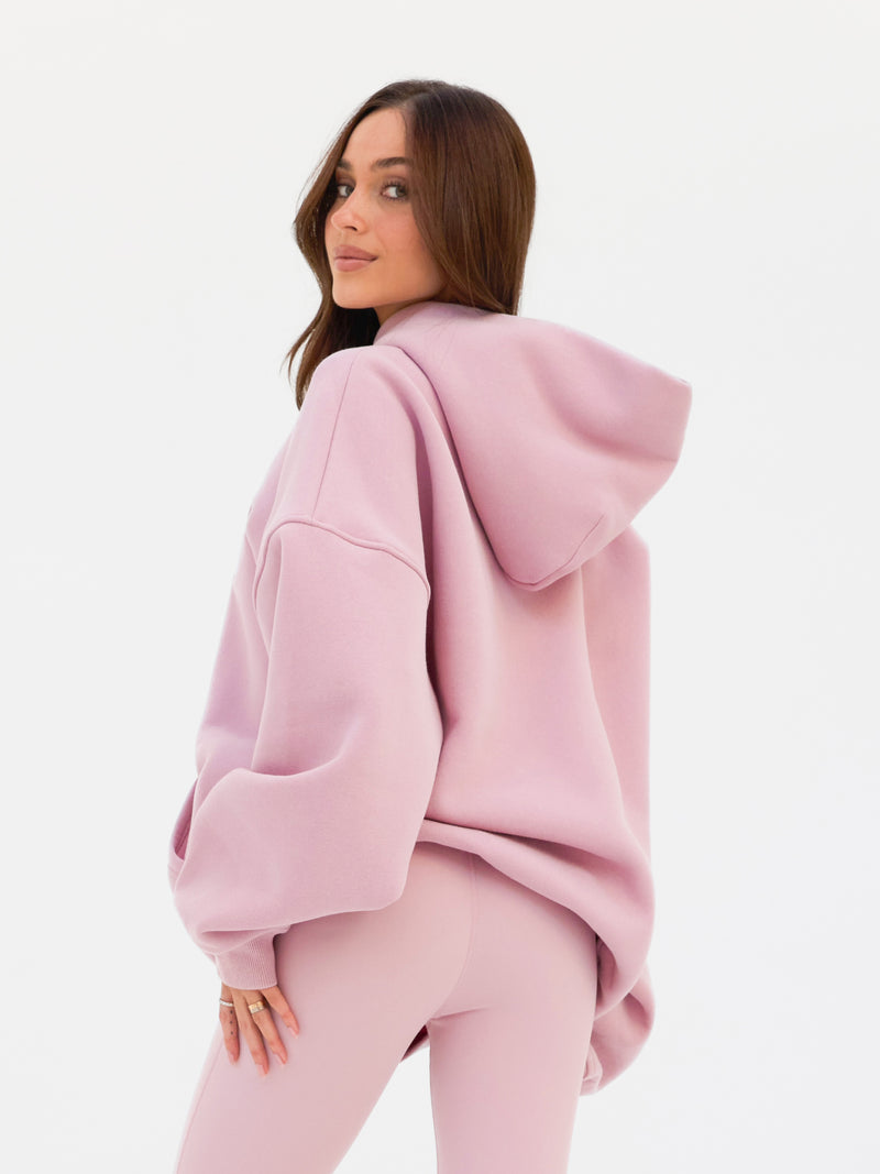 Varsity Oversized Hoodie - Vintage roze