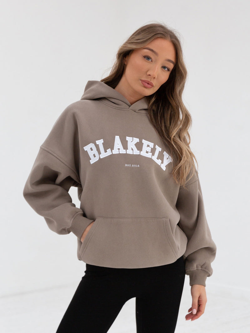 Black and beige hoodie sale