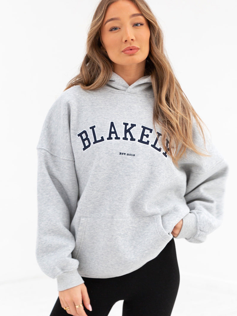 Varsity Oversized Hoodie - Marl Grey