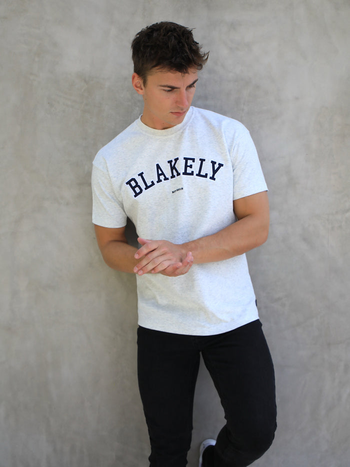 Varsity Relaxed T-Shirt - Marl White