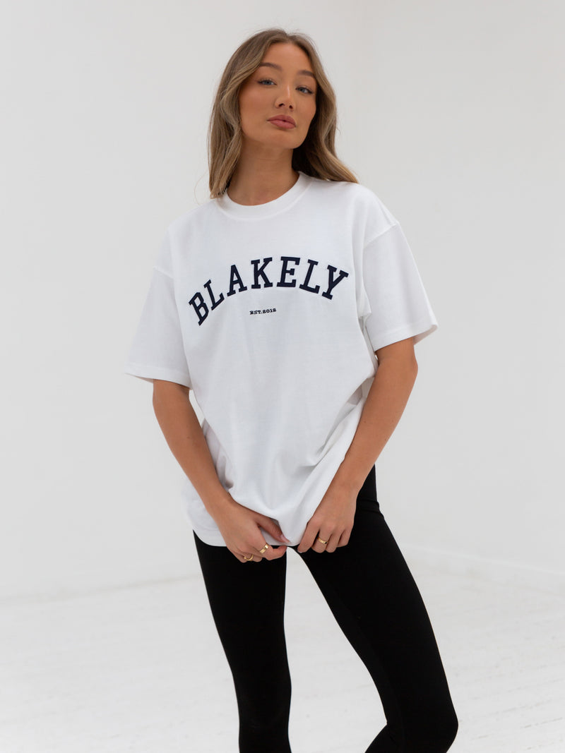 Varsity Oversized T-Shirt - Marl White