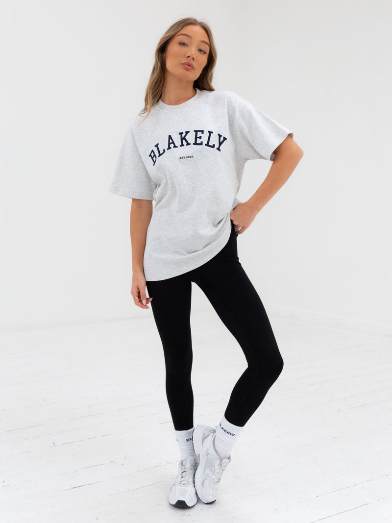 Varsity Oversized T-Shirt - Marl White