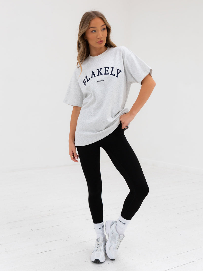 Varsity Oversized T-Shirt - Marl White