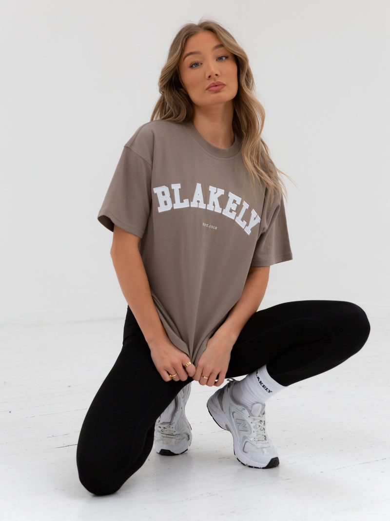 Varsity Oversized T-Shirt - Light Beige