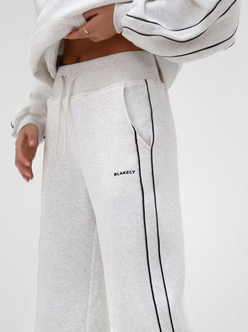Apex Wide Leg Sweatpants - Marl White