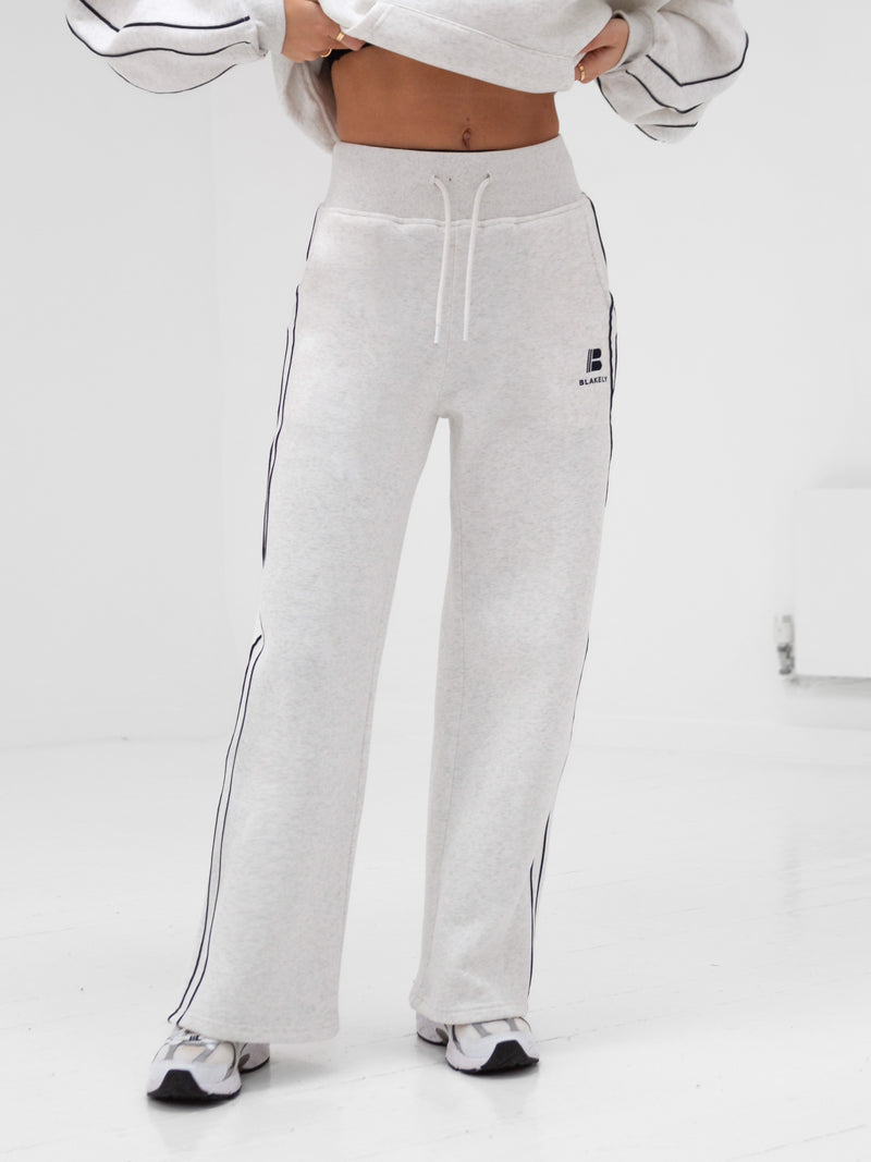 Apex Wide Leg Sweatpants - Marl White