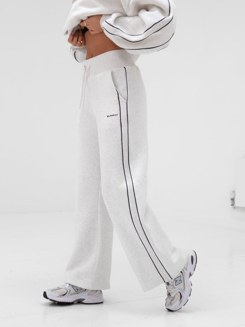 Apex Wide Leg Sweatpants - Marl White