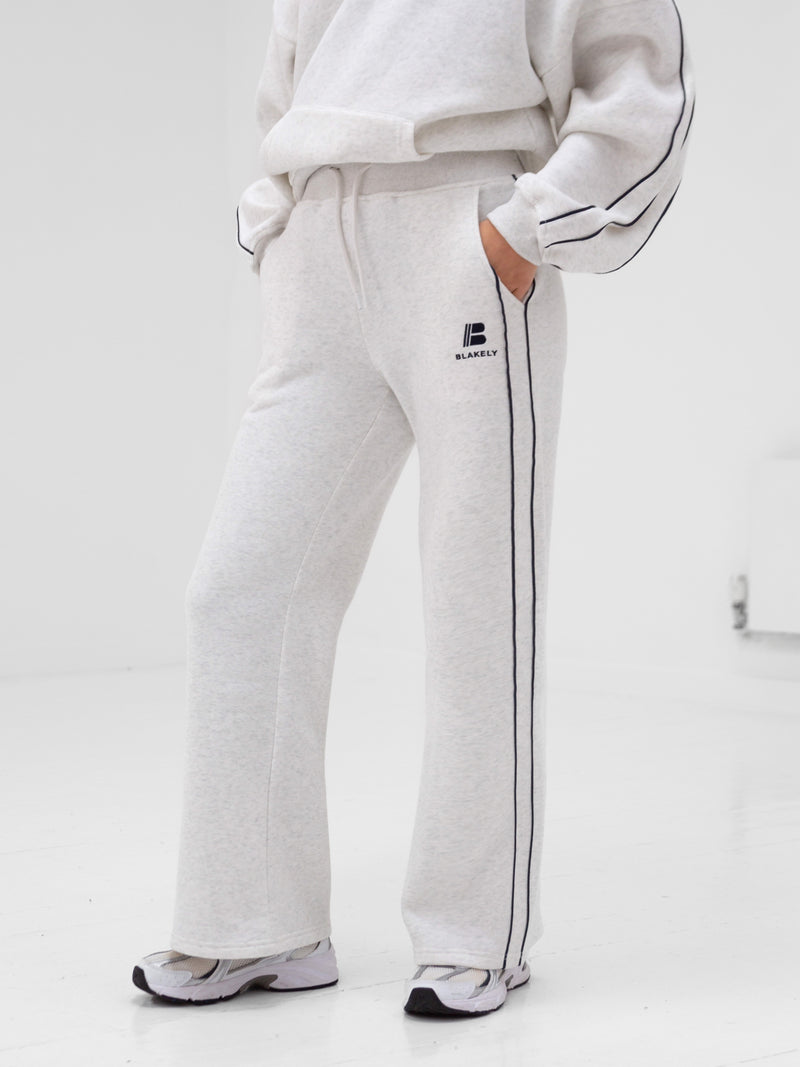 Apex Wide Leg Sweatpants - Marl White