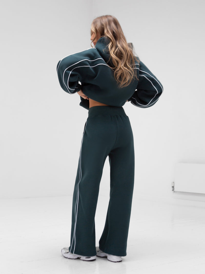 Apex Wide Leg Sweatpants - Teal Green