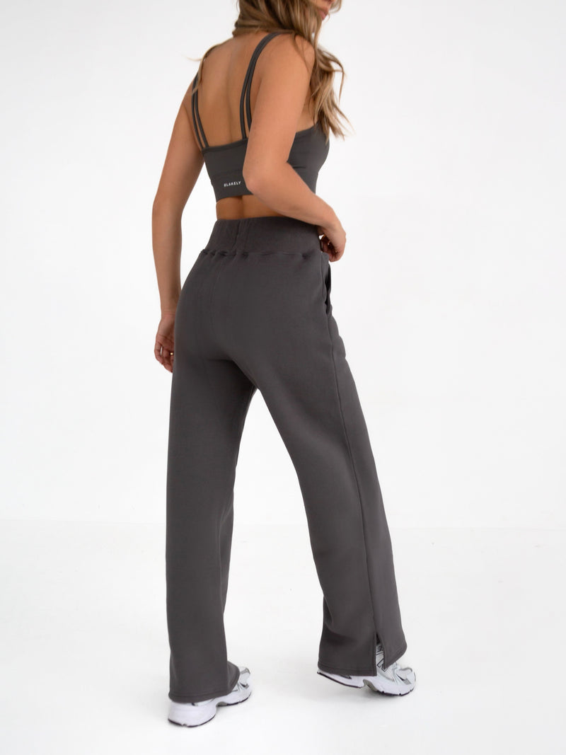 Soho Wide Leg Sweatpants - Charcoal