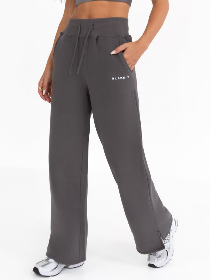 Soho Wide Leg Sweatpants - Charcoal