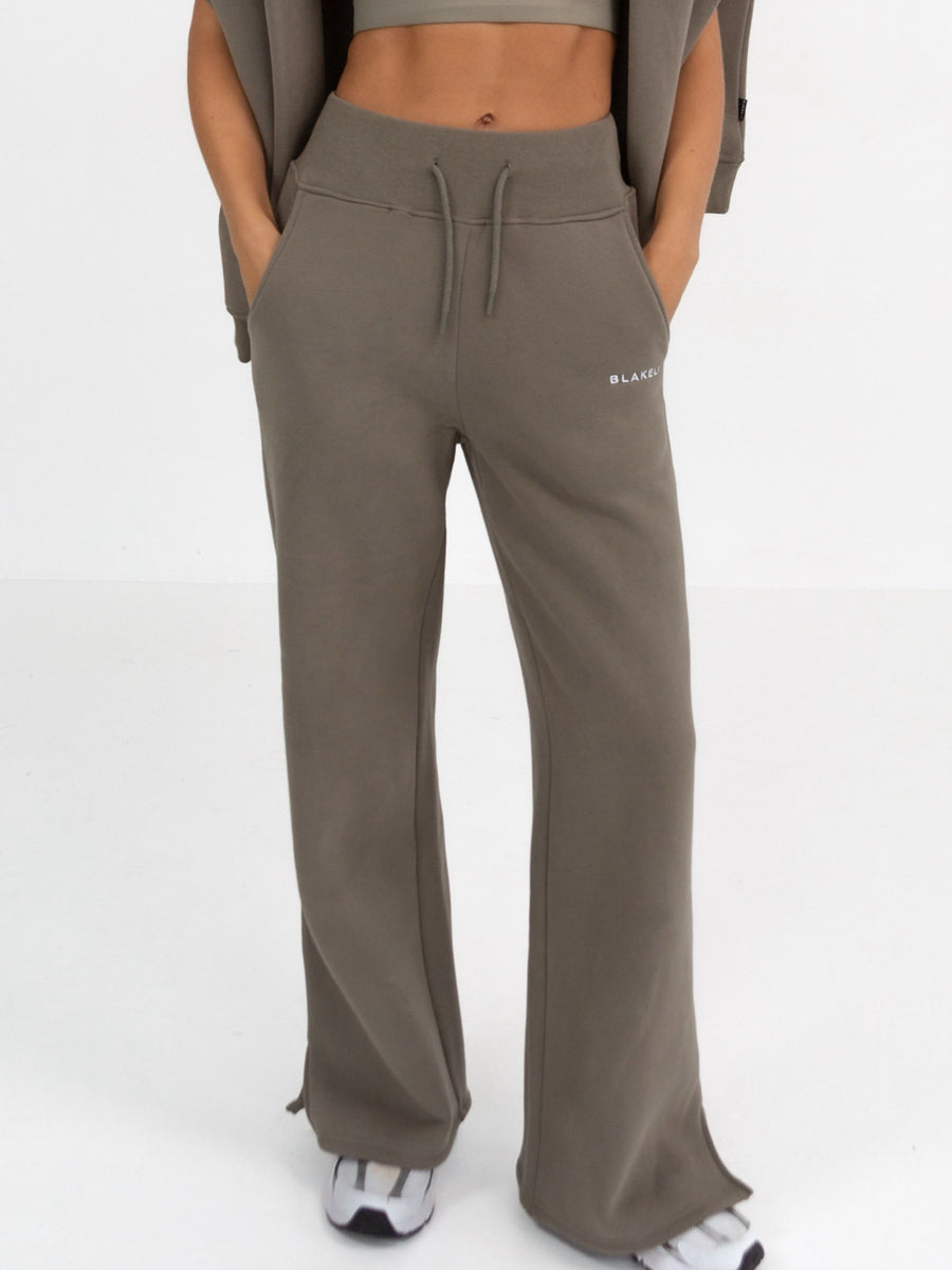 Soho Wide Leg Sweatpants - Safari Green