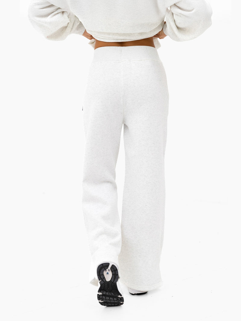 Heritage Wide Leg Sweatpants - Marl White & Chilli Red