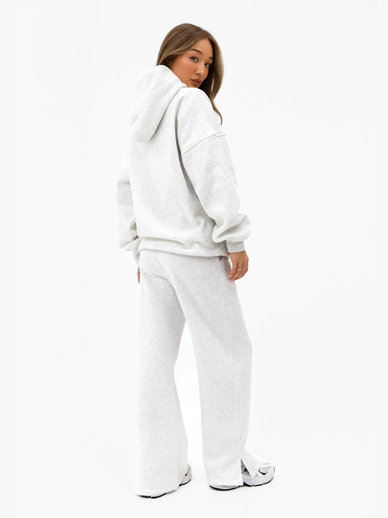 Heritage Wide Leg Sweatpants - Marl White & Chilli Red