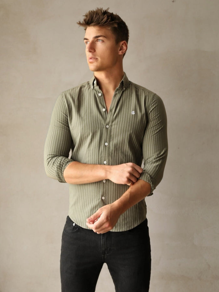 Modena Stripe Shirt - Khaki